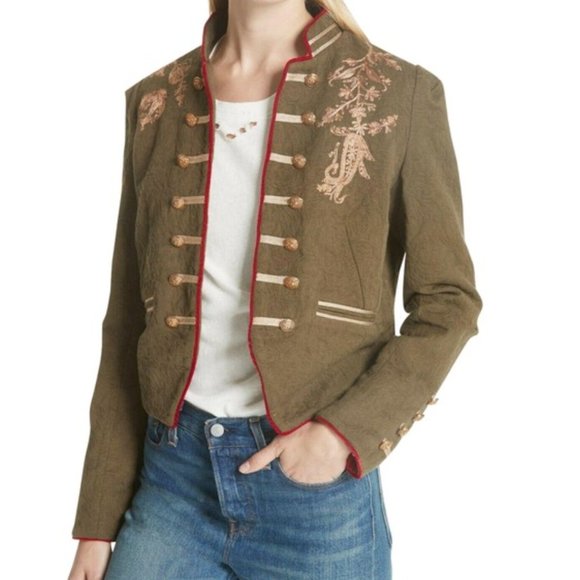 Free People Lauren Band Military Jacket 